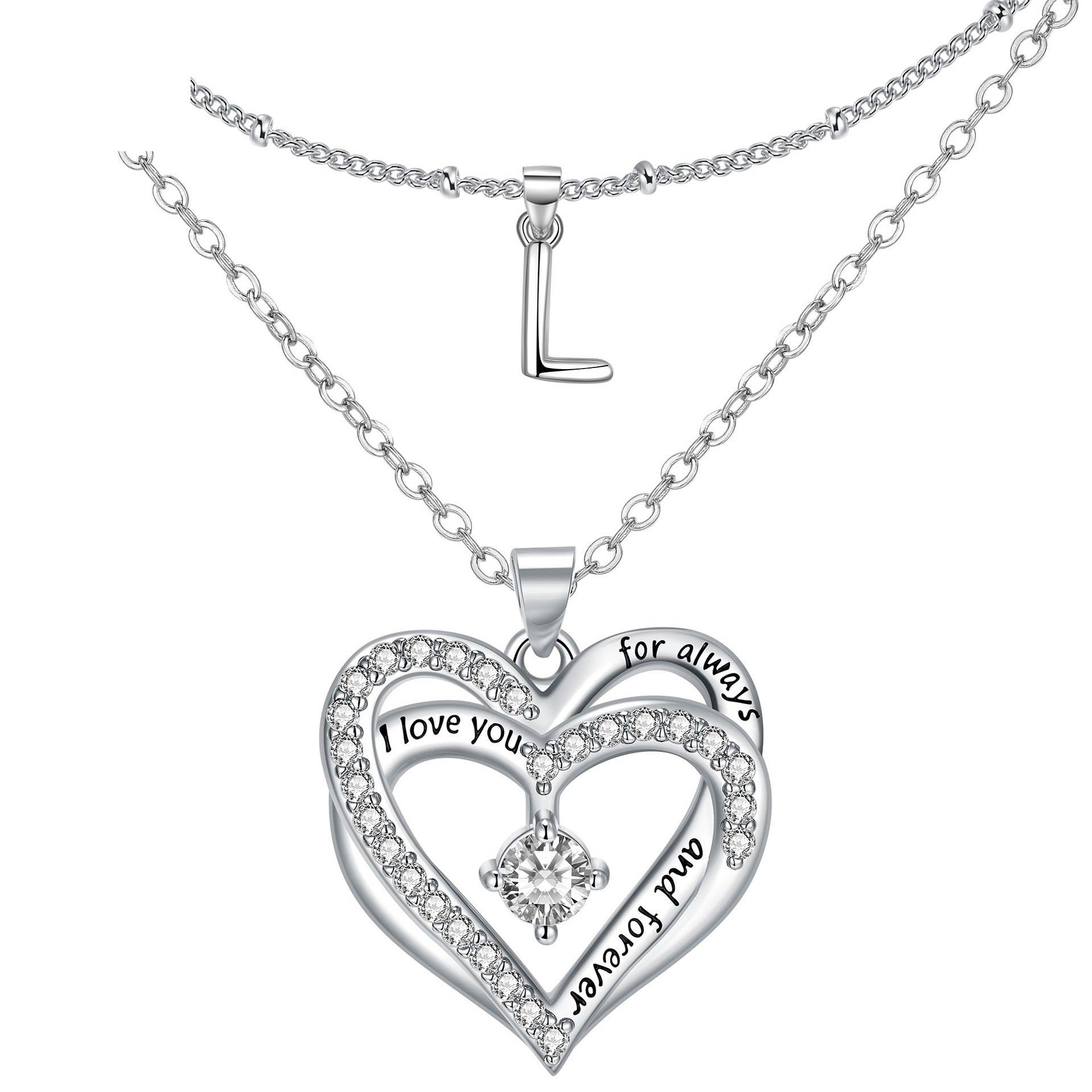 Double-Heart Double-layer Necklace Romantic High-grade Pendant Female European And American Fashion Jewelry
