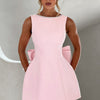 Big Bow Pearl Backless Dress