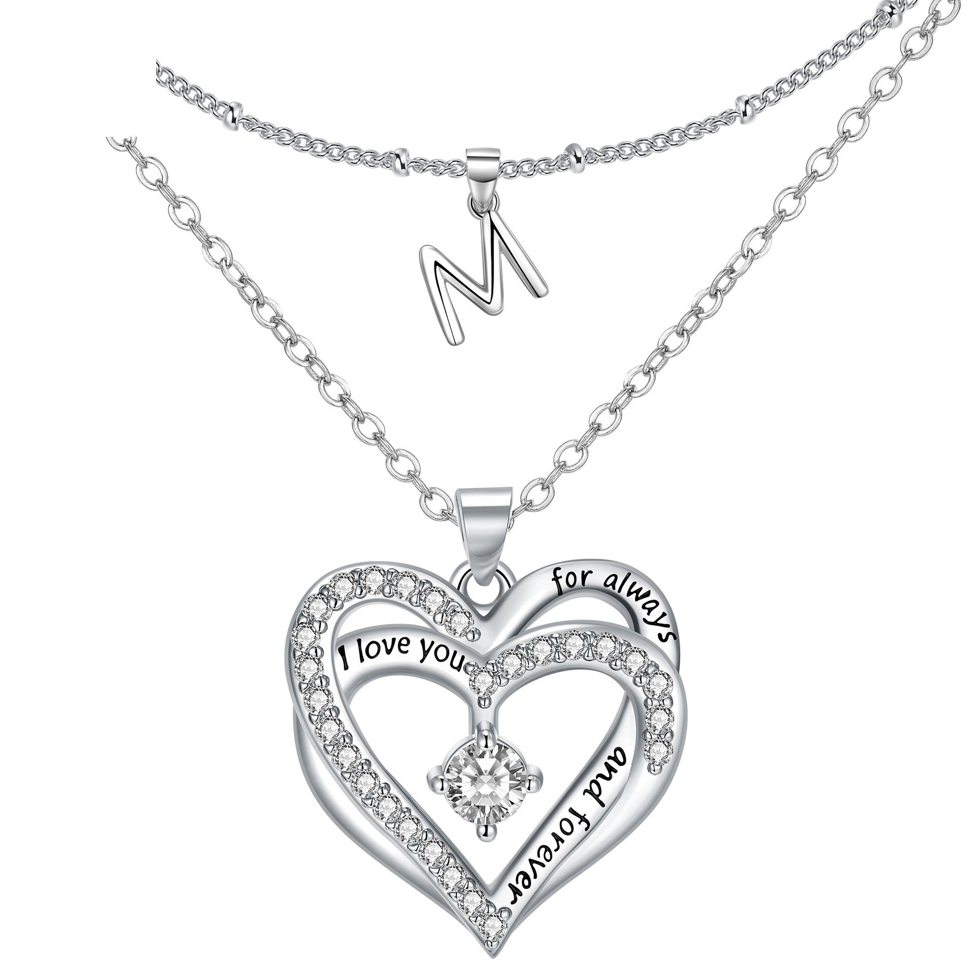 Double-Heart Double-layer Necklace Romantic High-grade Pendant Female European And American Fashion Jewelry