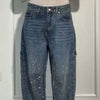 Ins Shiny Straight Jeans