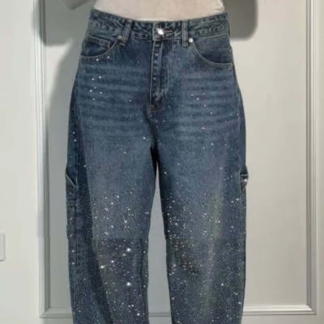 Ins Shiny Straight Jeans