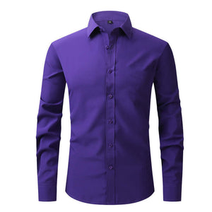 Plus Size Full Elastic Force Shirt Men's Long Sleeve