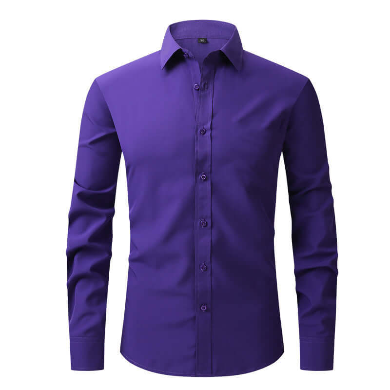 Plus Size Full Elastic Force Shirt Men's Long Sleeve