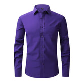 Plus Size Full Elastic Force Shirt Men's Long Sleeve