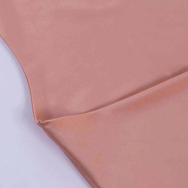 Satin V-Neck Mini Dress