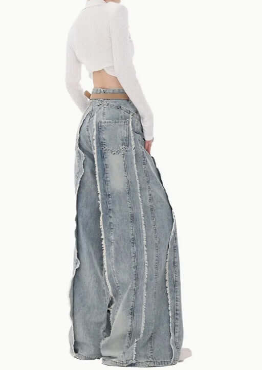 Hemp Tassel Loose Fit Jeans