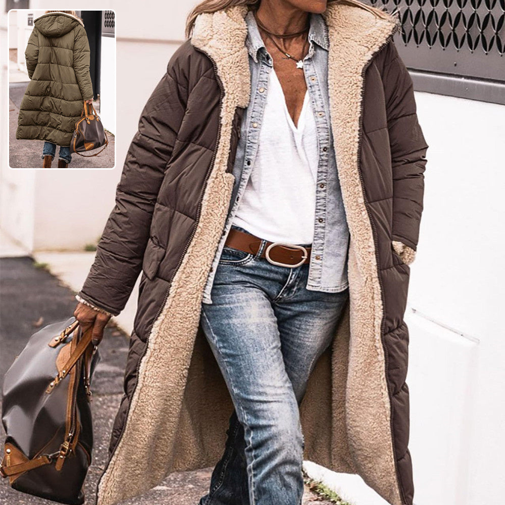 Women's Loose Cardigan Jacket — Mid-Length Winter Coat