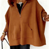Autumn And Winter Hooded Long Sleeve Coat Solid Color Loose Cardigan Fashion Woolen Top For Women