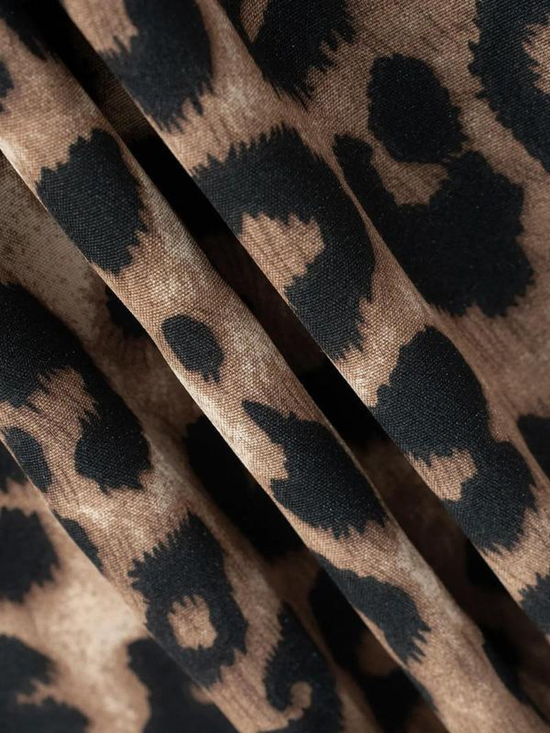 Women'S Leopard Print Wide Leg Pants, Casual Comfy Trousers for Daily Wear, Ladies Bottoms for All Seasons