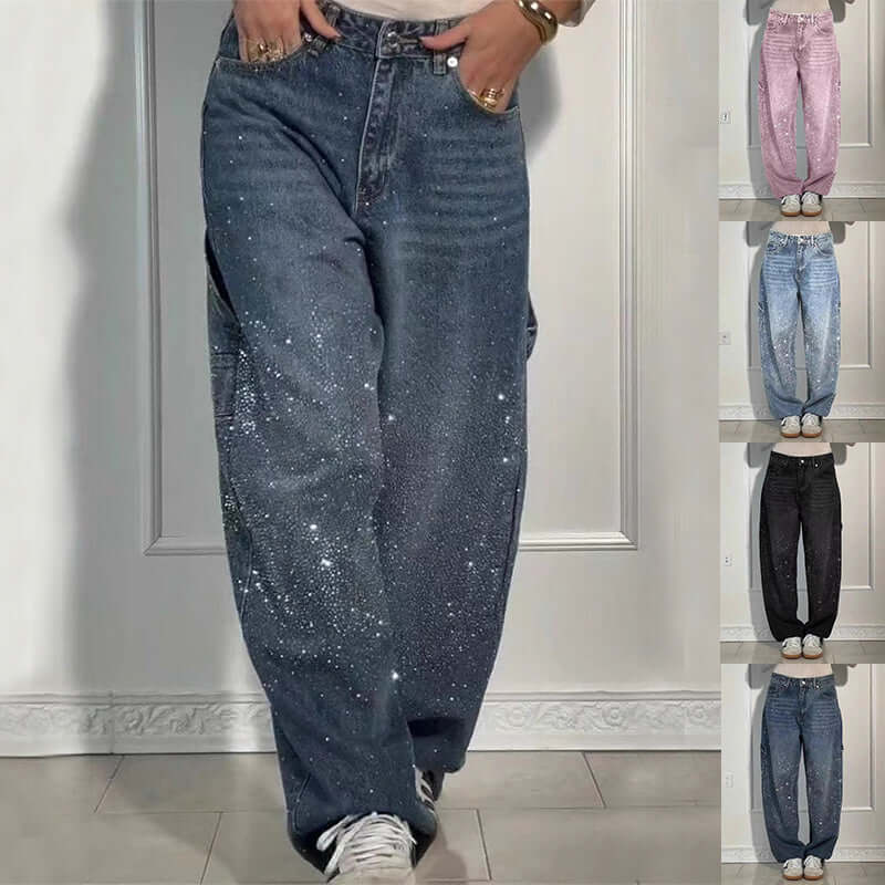 Ins Shiny Straight Jeans