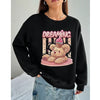 Bear Print Round Neck Top