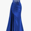 Satin Green Sexy Strapless Long Type Dress