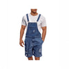 Ripped Leisure Men's Denim Suspender Shorts Jeans Men