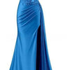 Satin Green Sexy Strapless Long Type Dress