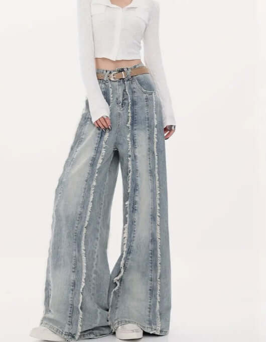 Hemp Tassel Loose Fit Jeans