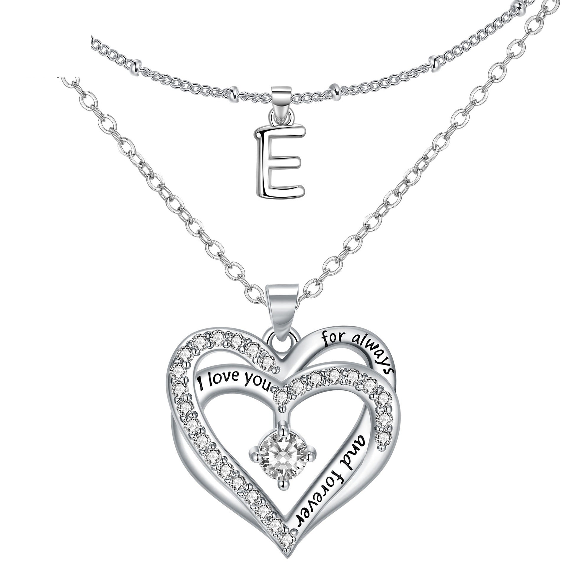 Double-Heart Double-layer Necklace Romantic High-grade Pendant Female European And American Fashion Jewelry