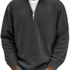 Corduroy Zipper Stand Collar Sweatshirt Fashion Warm Solid Color Long Sleeve Top Men's Casual Polo Shirt Clothing by Khanluxe
