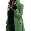 Autumn Winter New Woolen Coat Women's Slim Fit Cardigan Large Coat Women Long Sleeve Single Breasted Stand Collar Woolen Coat