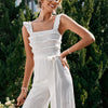 Solid Ruffle Strap Jumpsuit