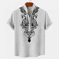 Men’s 3D Print Linen Shirt