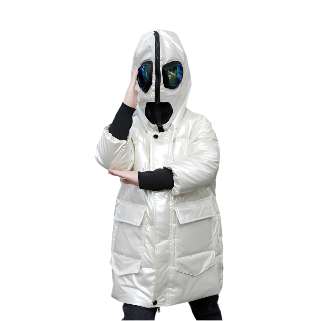 Big kids double zipper Ultraman glasses down jacket