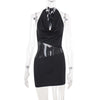 Sequin Mesh U-Neck Dress