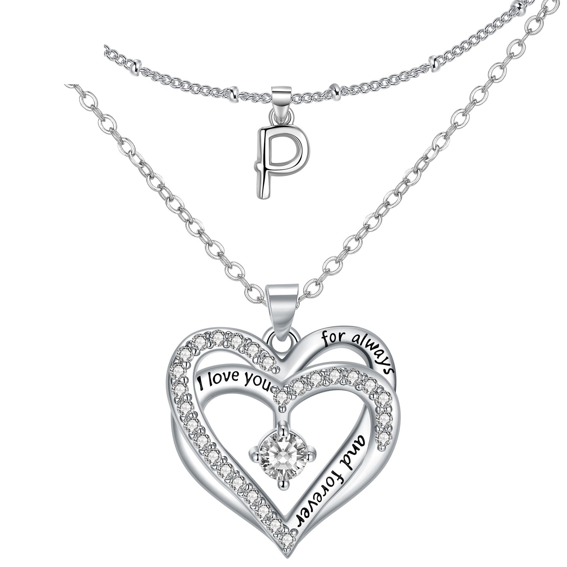 Double-Heart Double-layer Necklace Romantic High-grade Pendant Female European And American Fashion Jewelry