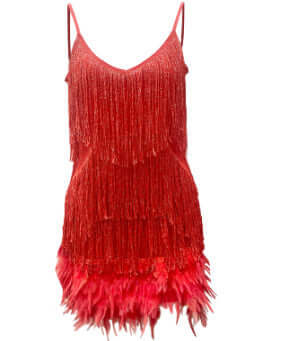 V-neck Feather Stitch Dress