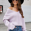 V-Neck Knit Pullover Top