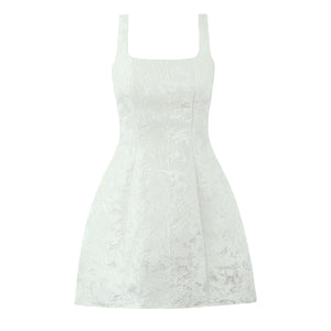 Sweet Jacquard Big Bow Short Dress