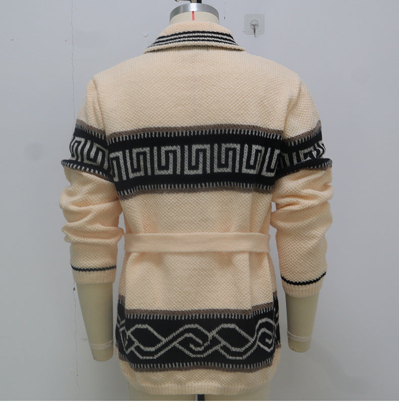 Men's Jacquard Sweater – Textured Luxury Knitwear