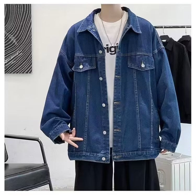 Unisex Denim Jacket with Side Pockets – Classic Casual Style