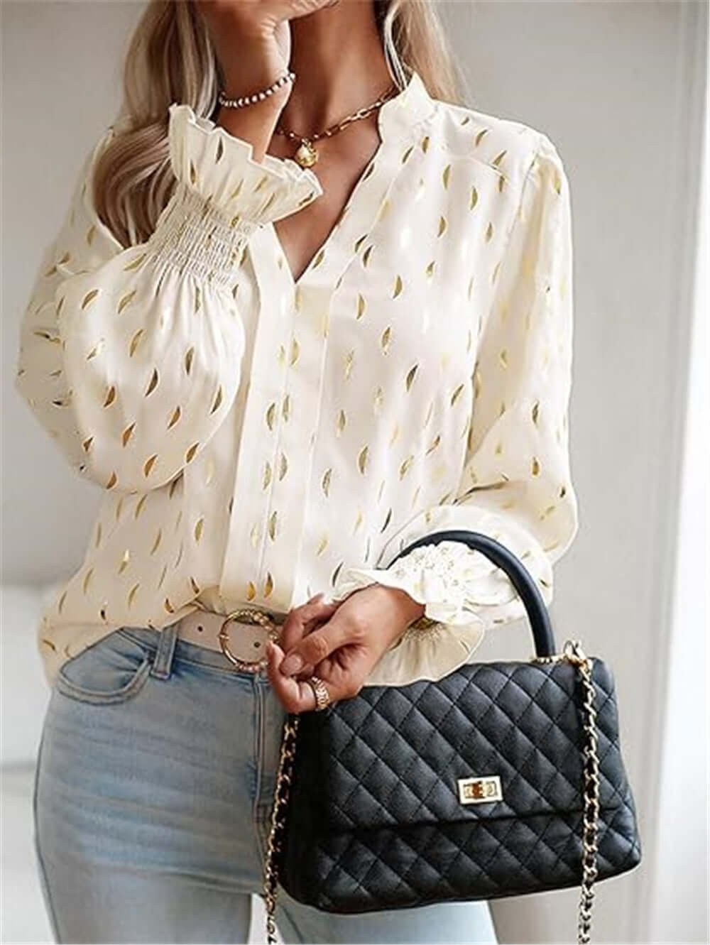 Bubble Sleeve Blouse