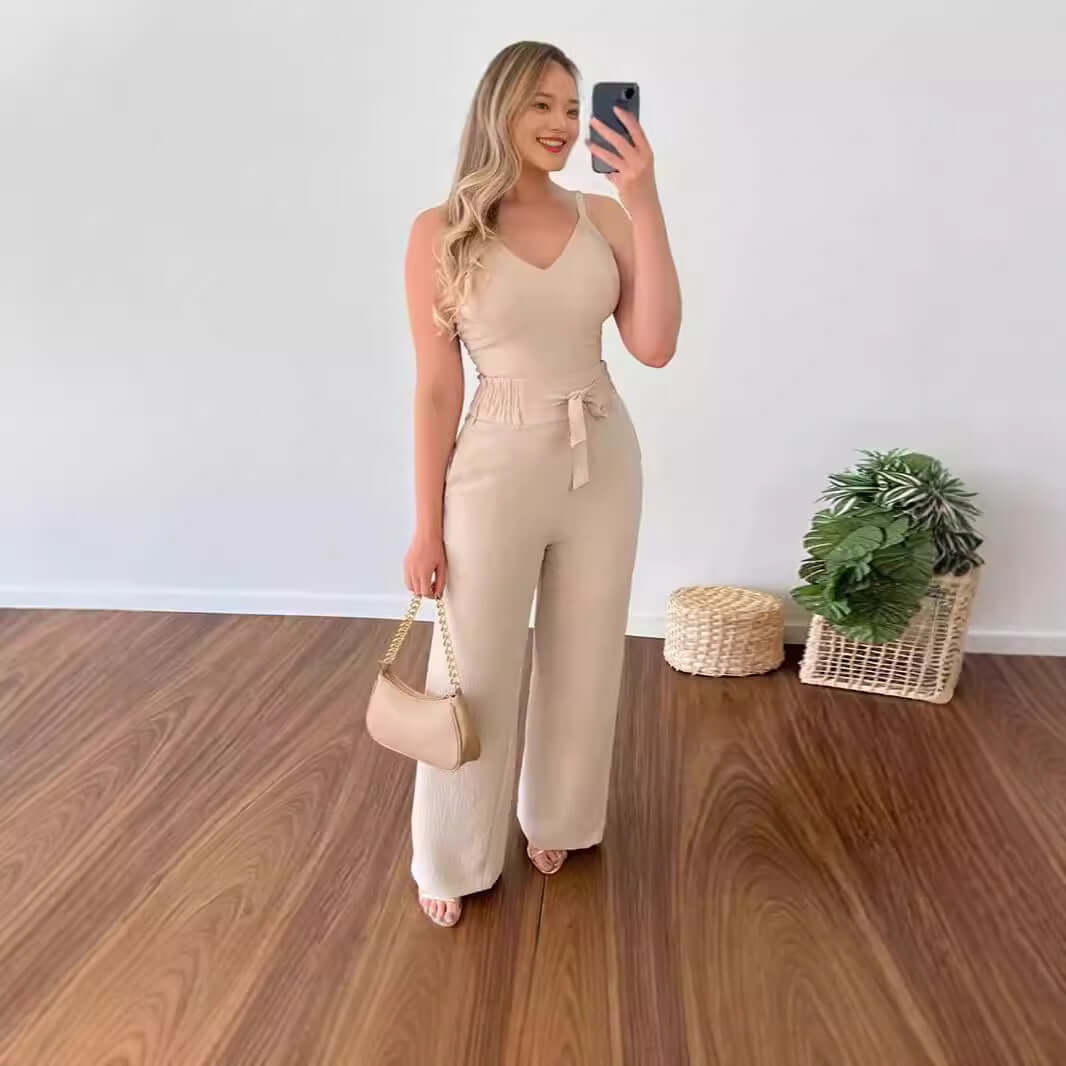 Slim Elastic Pleated