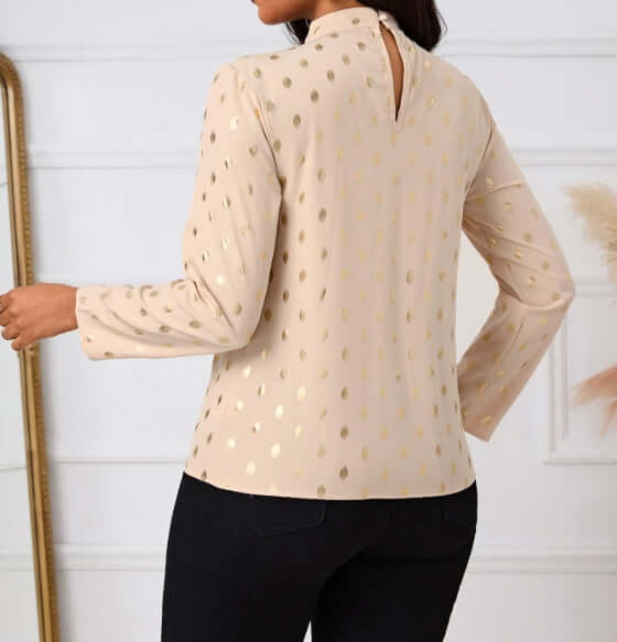 Ladies' Polka Dot Long-Sleeve Blouse