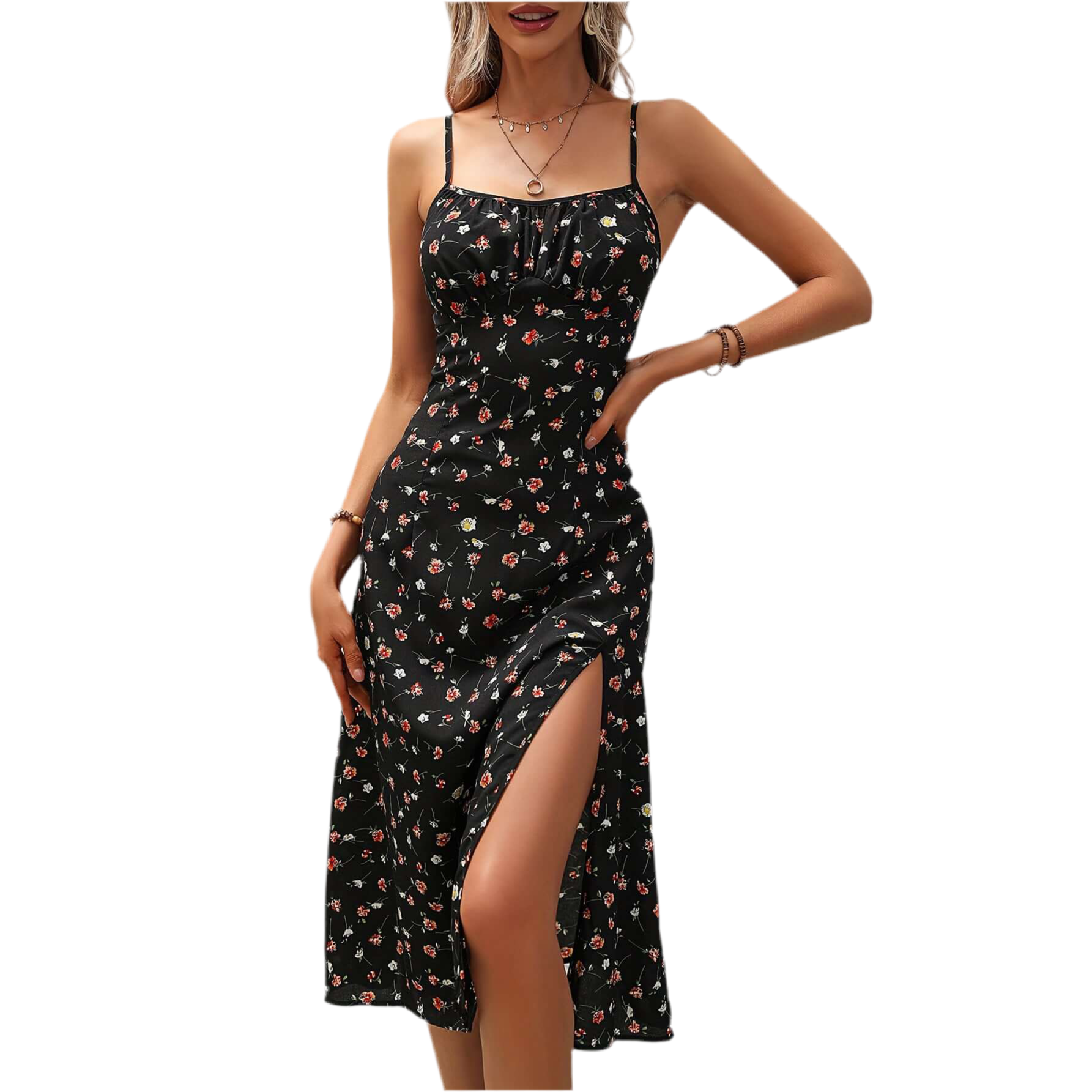 <p>Cut with fluid elegance, this silhouette glides through the evening with quiet confidence and an unmistakable sense of allure. Every movement reveals a refined presence that lingers long after the moment has passed.</p>