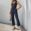 V-neck Sleeveless Jumpsuit