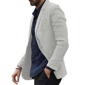 autumn Solid for Men Cotton Thin Blazers