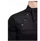 Men's Lapel Oblique Placket Asymmetric Long-sleeved Shirt