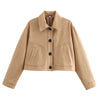 Lapel Leather Velvet Jacket