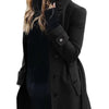 Autumn Winter New Woolen Coat Women's Slim Fit Cardigan Large Coat Women Long Sleeve Single Breasted Stand Collar Woolen Coat