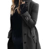 Autumn Winter New Woolen Coat Women's Slim Fit Cardigan Large Coat Women Long Sleeve Single Breasted Stand Collar Woolen Coat