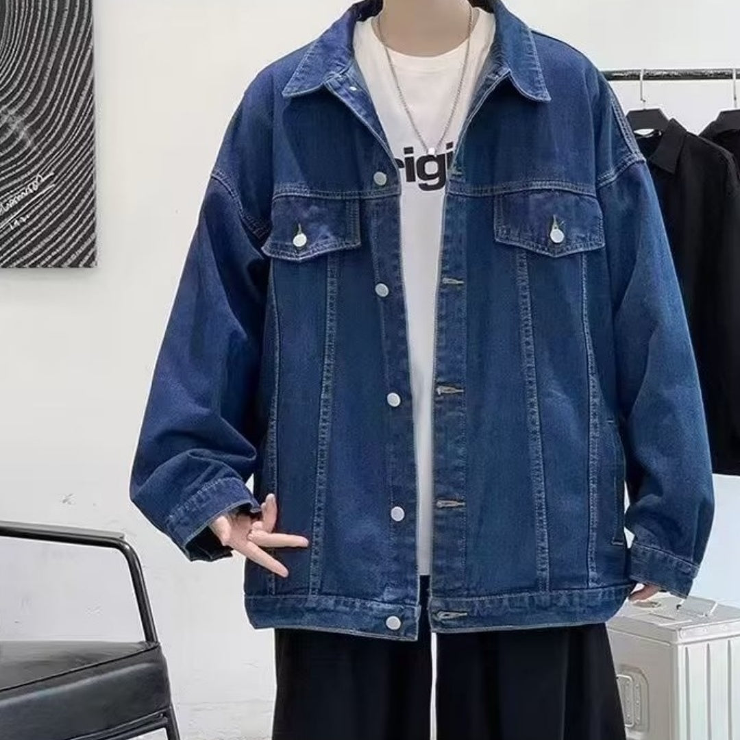 Unisex Denim Jacket with Side Pockets – Classic Casual Style