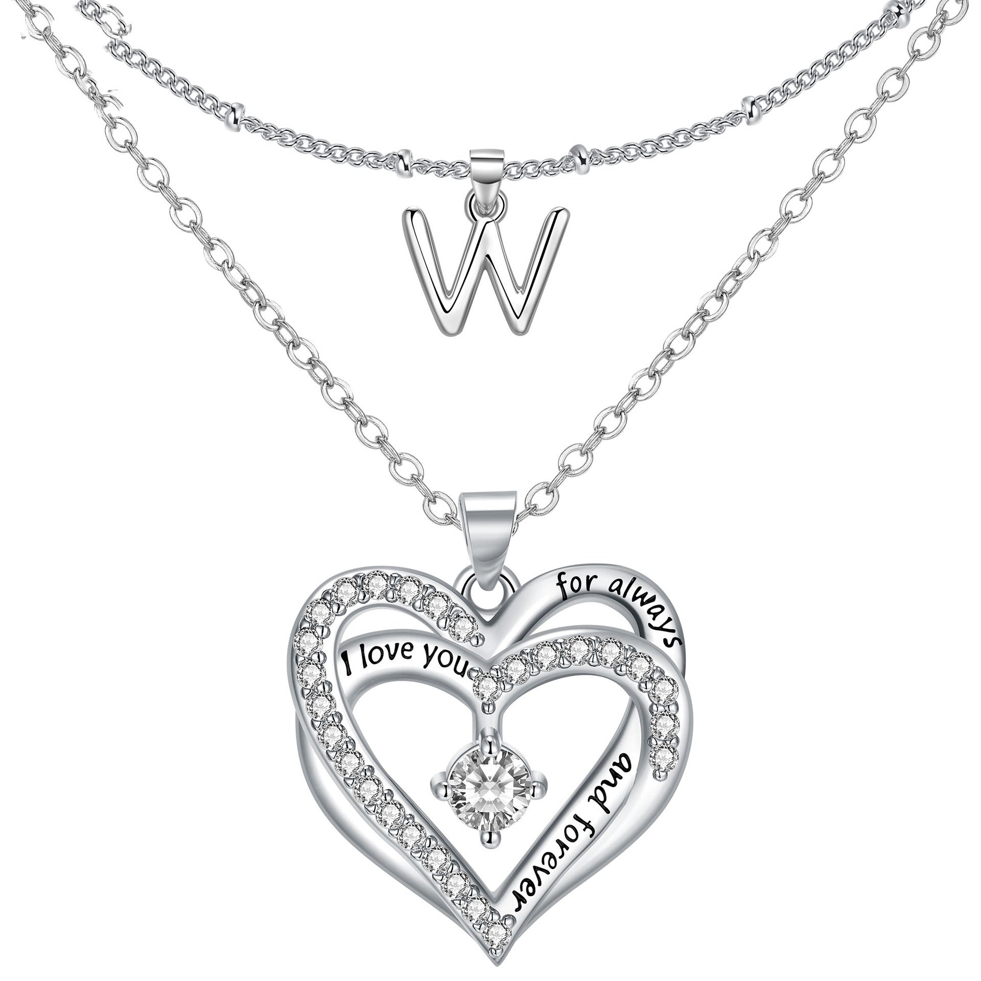 Double-Heart Double-layer Necklace Romantic High-grade Pendant Female European And American Fashion Jewelry