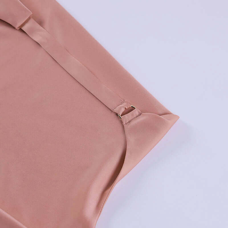 Satin V-Neck Mini Dress