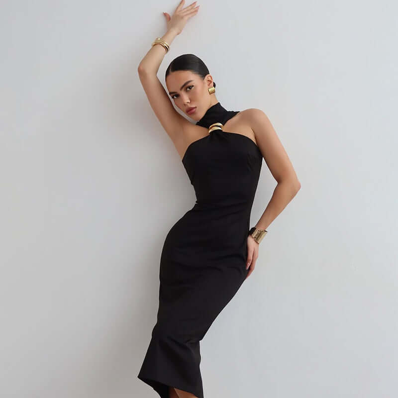 <p>Cut with fluid elegance, this silhouette glides through the evening with quiet confidence and an unmistakable sense of allure. Every movement reveals a refined presence that lingers long after the moment has passed.</p>