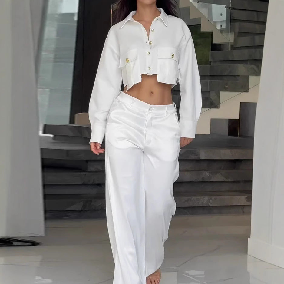 Midriff Top & Wide Leg Pants