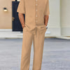 Men's Solid Color Short Sleeve Fashion Suit