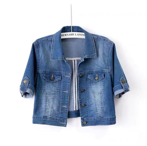 All-match Short-sleeved Denim Coat