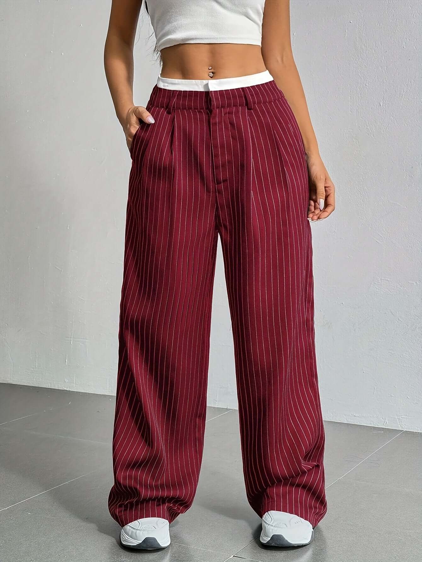 Loose Straight Suit Pants
